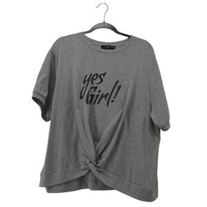 Fred David Yes Girl Women Gray Top Shirt Popular ShortSleeve